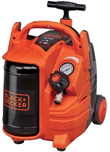 Black & Decker BD 195/5 MY T - Compressore aria elettrico portatile monofase, oil-less - Motore 1.5 HP - 5 lt