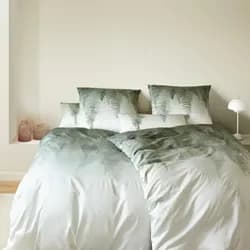 elegante Mako Satin Bettwäsche Farn waldgrün 160x210 cm + 65x100 cm - grün