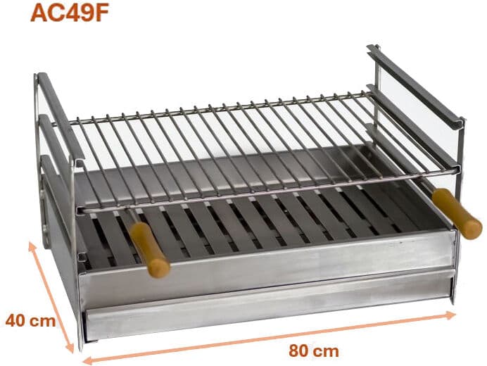 My-Barbecue Grelhador de apoio em inox 80x40 AC49F