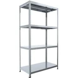 Geschraubtes Kellerregal Biedrax 75 x 130 x 200 cm, Verzinkt, 4 Fachböden, Fachlast 150 kg pro Fachboden