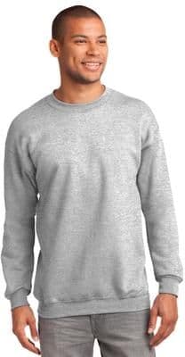 Port & Company PC90T Tall Essential Fleece Crewneck Sweatshirt in Ash size 3XLT   Cotton/Polyester Blend
