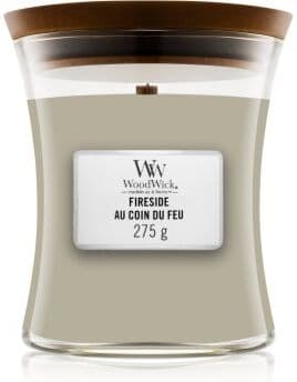 Woodwick Fireside Au Coin Du Feu vela perfumada com pavio de madeira 275 g. Fireside Au Coin Du Feu