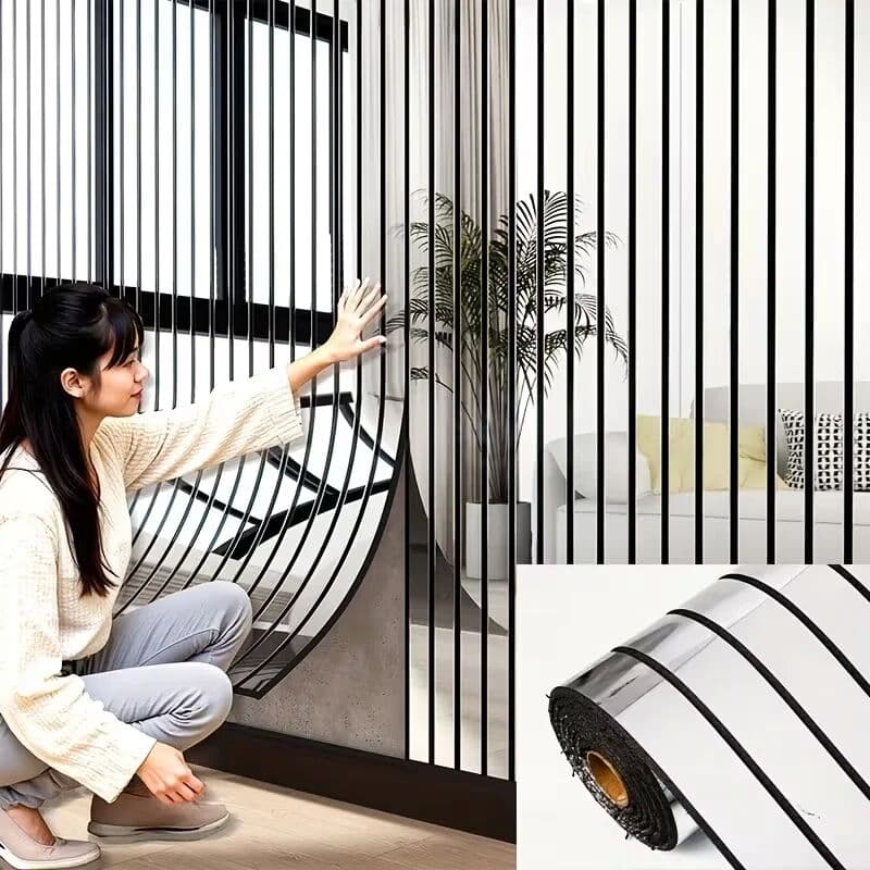 NONE Removable Mirror Effect Wallpaper Waterproof Self-Adhesive PVC Film Peel Stick Wall Decor for Bedroom Living Room