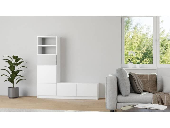 Étagère en L sur mesure MDF Peint Blanc de sécurité RAL&nbsp;9003