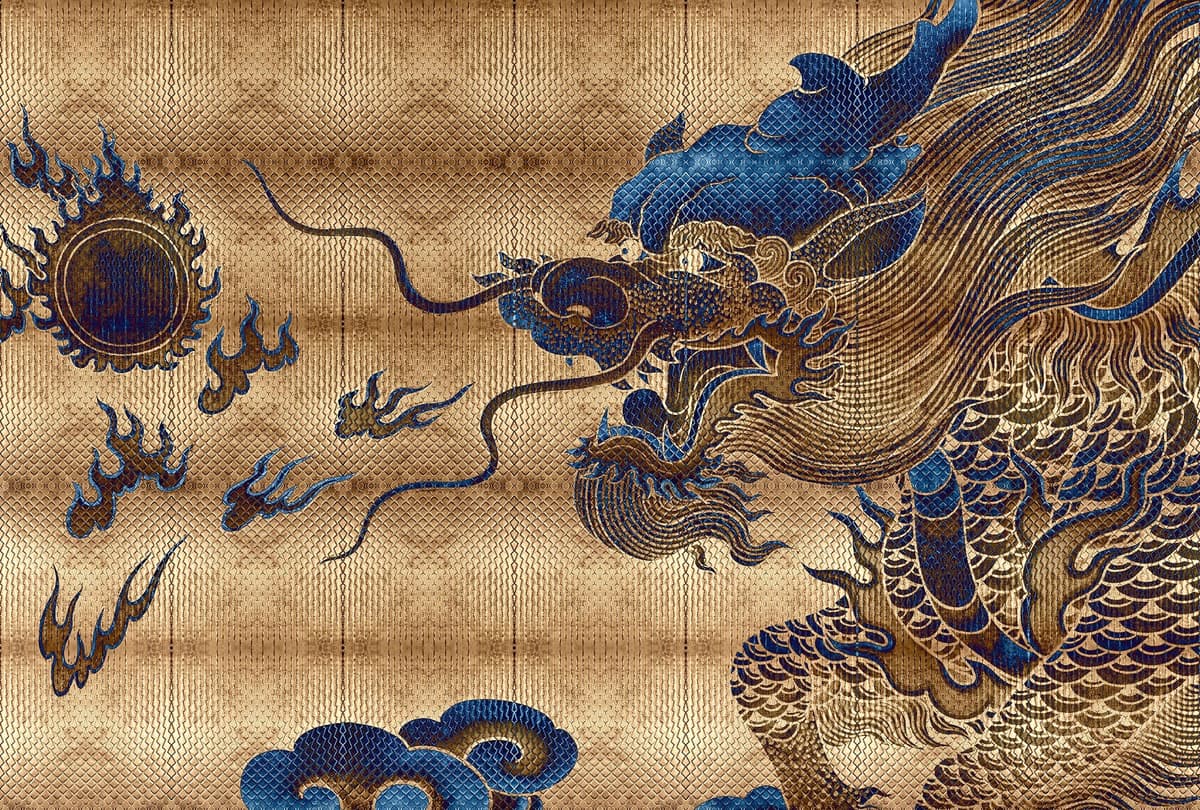 Fototapete LIVING WALLS "Walls by Patel Shenzen", gold, B:4m L:2,7m, Vlies, Tapeten, Vlies, Wand