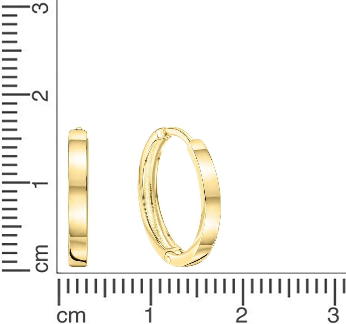 Paar Creolen FIRETTI "Schmuck Geschenk, Ohrringe, Gold 375", gold (gelbgoldfarben), Ohrringe, Damen, 15mm, Gelbgold 375, Paar Creolen