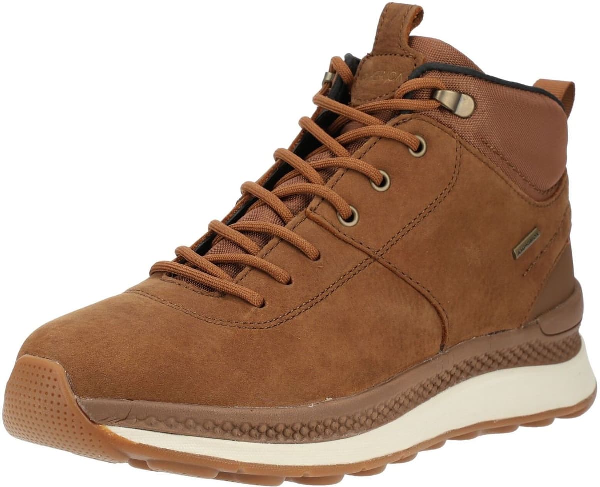Schnürstiefelette GEOX "Geox Stiefelette Veloursleder/Textil", Herren, Gr. 42, braun, Textil, Veloursleder, Schuhe Schnürstiefelette