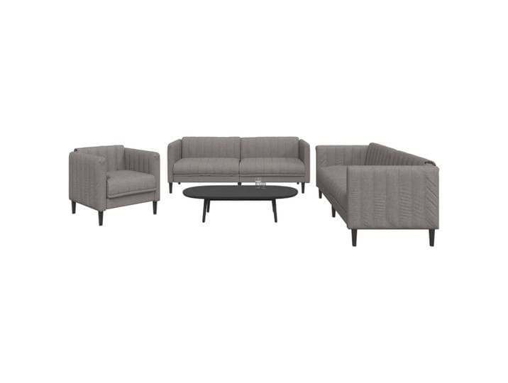 vidaXL 3-tlg. Sofagarnitur Taupe Stoff