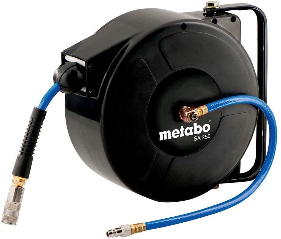 Schlauchaufroller METABO "Metabo Druckluft-Schlauchaufroller", blau, 8m, Schlauchtrommeln, Schlauchaufroller blau 8m