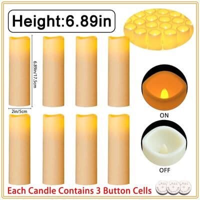 Uplifted Finds 10 To 60 Pcs LED Flameless Pillar Candles Flickering Candlelight Set For Weddings Concerts And Party Decor 6.89in 17.5cm 40 Pcs