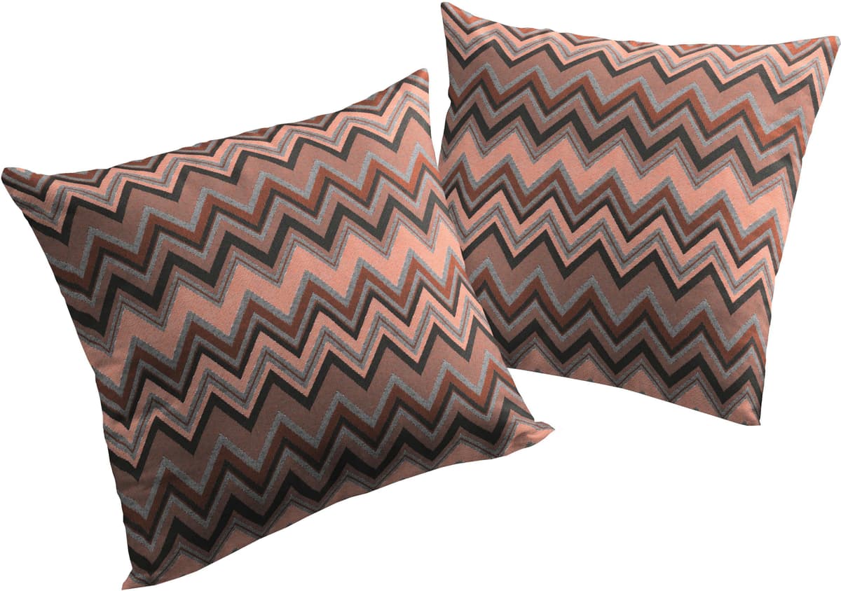Dekokissen WIRTH "Benewitz" Gr. 1, orange (terrakotta, gemustert), B:40cm L:40cm, Baumwolle, Polyester, Dekokissen_Sitzkissen_Kissenhüllen, Dekokissen, Kissenhülle ohne Füllung, 2 Stück terrakotta, gemustert B/L: 40cm x 40cm, 2 Stk.