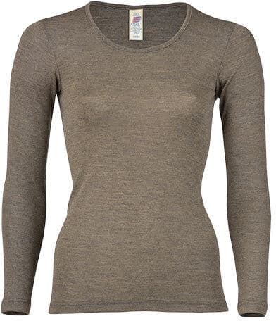 Engel Natur Langærmet Bluse, Ull/silke, Walnut   Str. 42/44