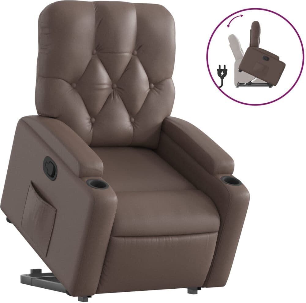 vidaXL Fauteuil inclinable marron similicuir
