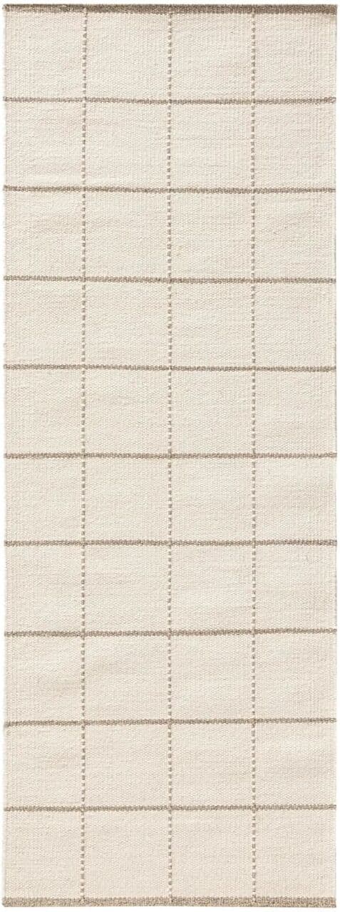 Benuta Alfombras de pasillo de lana crema 70x200