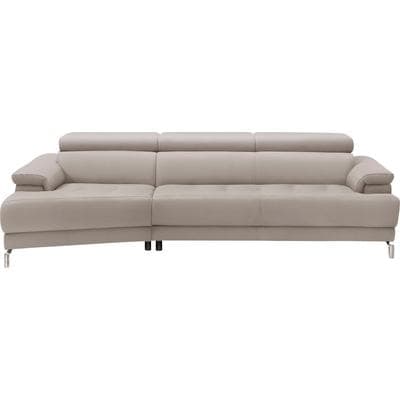 Ecksofa EGOITALIANO "Soul, extravagantes Designsofa, Megasofa, super bequem, tolle Details", grau (stone), B:246cm H:99cm T:140cm, Leder »BULL« (echtes Rindsleder). Geschliffenes, pigmentiertes und behandeltes Rindsleder mit einer Dicke von 1, 3-1,...