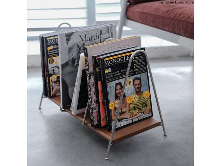 Porte-revues de style nordique japonais, porte-revues minimalistes, porte-revues sur pied en fer, mobilier de bureau Das Magazin ZY40ZZJ