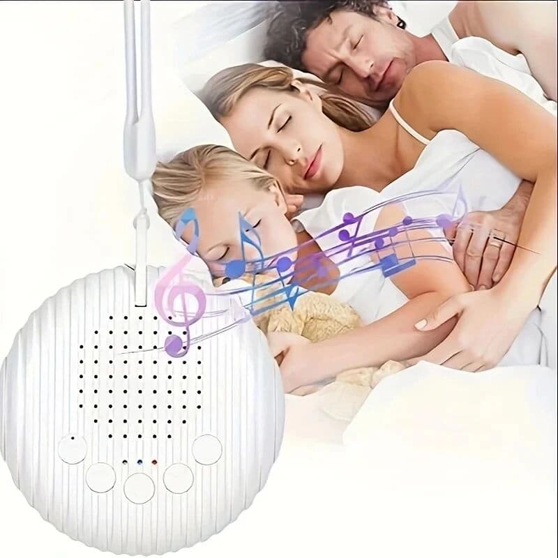 NONE White Noise Sound Machine Portable Baby Sleep Machine 10 Soothing Sounds Volume Adjustable Built-in Rechargeable Battery USB