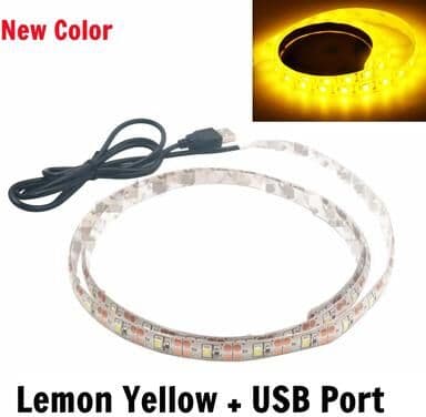 Uplift Picks Flexible USB LED Strip Lights For Brighter TV And Room Accents lemon Yellow 2 Meters