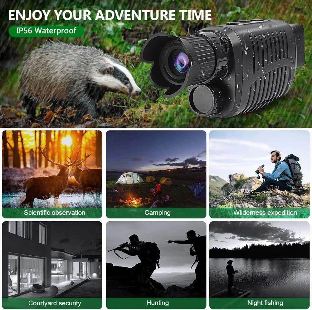 MITHRAS Monocular Night Vision Device 1080P HD Infrared Camera 5X Digital Light Zoom Hunting Telescope Outdoor Search Full Darkness 300m