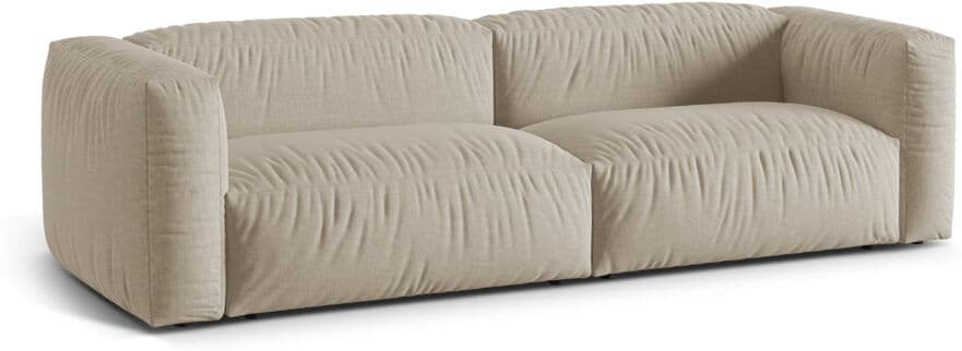 Brayden Studio Carlens 4 Seater Sofa Light Beige/Structured Fabric 3