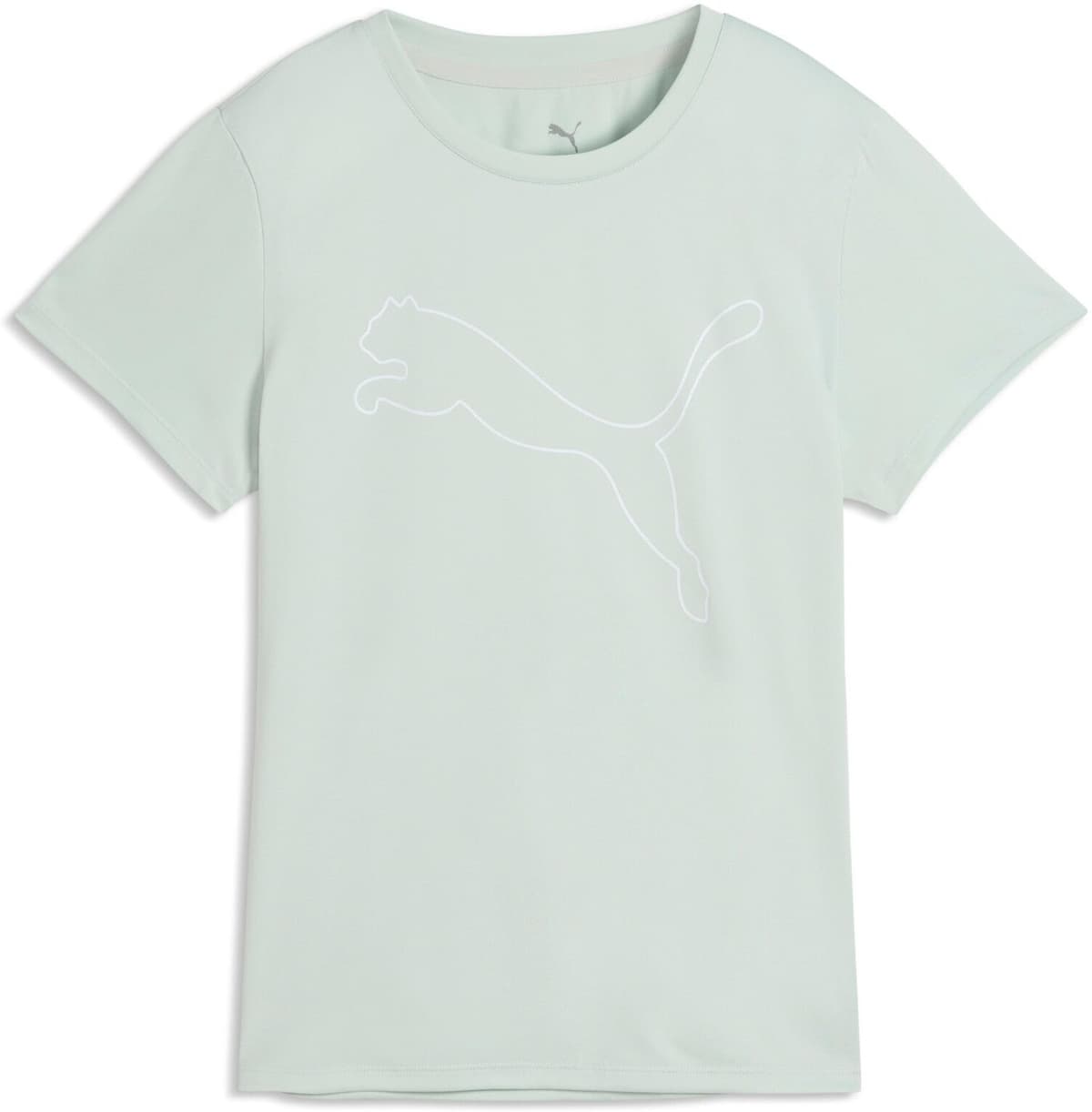 Trainingsshirt PUMA "W TAD ESSENTIAL LOGO TEE", Damen, Gr. XL, grün (crme de mint), Jersey, Obermaterial: 100% Polyester, regular fit normal, Rundhals, Shirts Trainingsshirt, Kurzarm, Sportmode, mit Rundhalsausschnitt crme de mint XL
