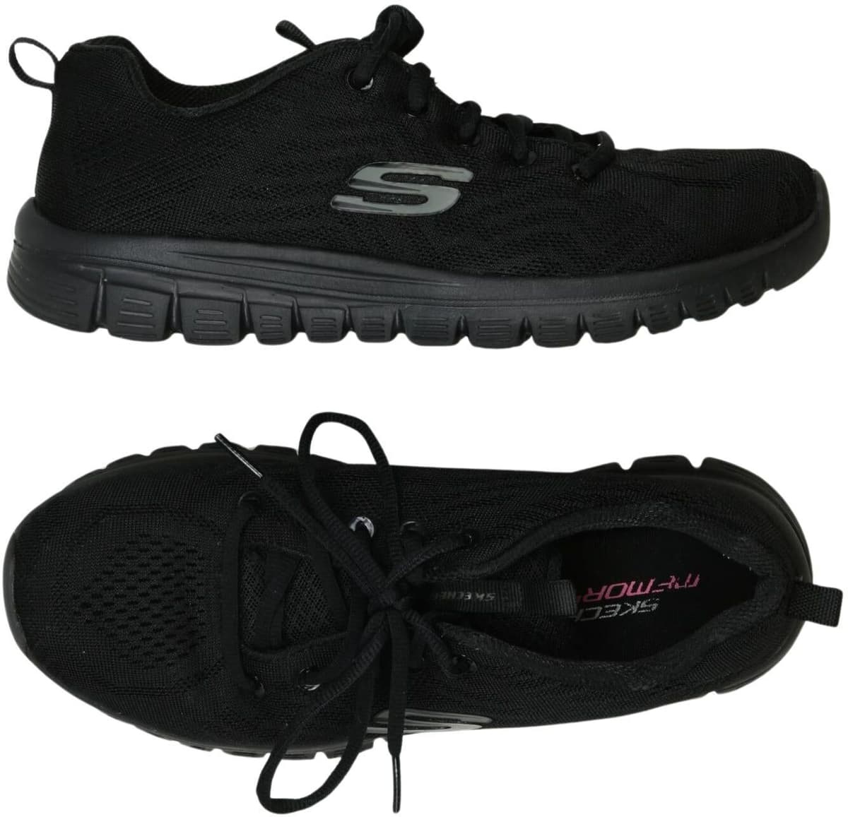Skechers Damen Sneaker, Schwarz, Gr. EU 38, kein / Etikett - Second Hand