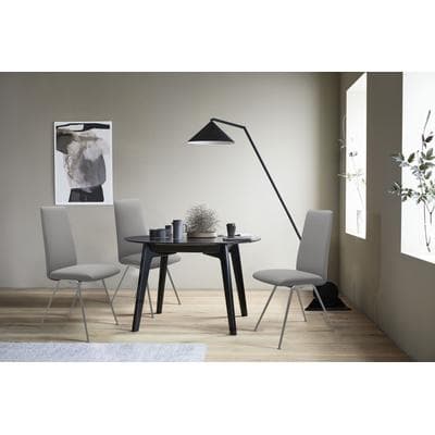 Polsterstuhl STRESSLESS "Laurel", grau (wild dove batick, chrom glänzend), B:57cm H:105cm T:60cm, Leder BATICK: BATICK ist ein leicht korrigiertes, durchgefärbtes und genarbtes Möbelleder, bei dem die meisten Unebenheiten und Spuren in der Regel...