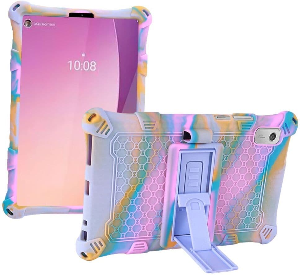 INCOVER Lenovo Tab M9 Silikone Cover m. Ståfunktion - Lilla / Lyserød