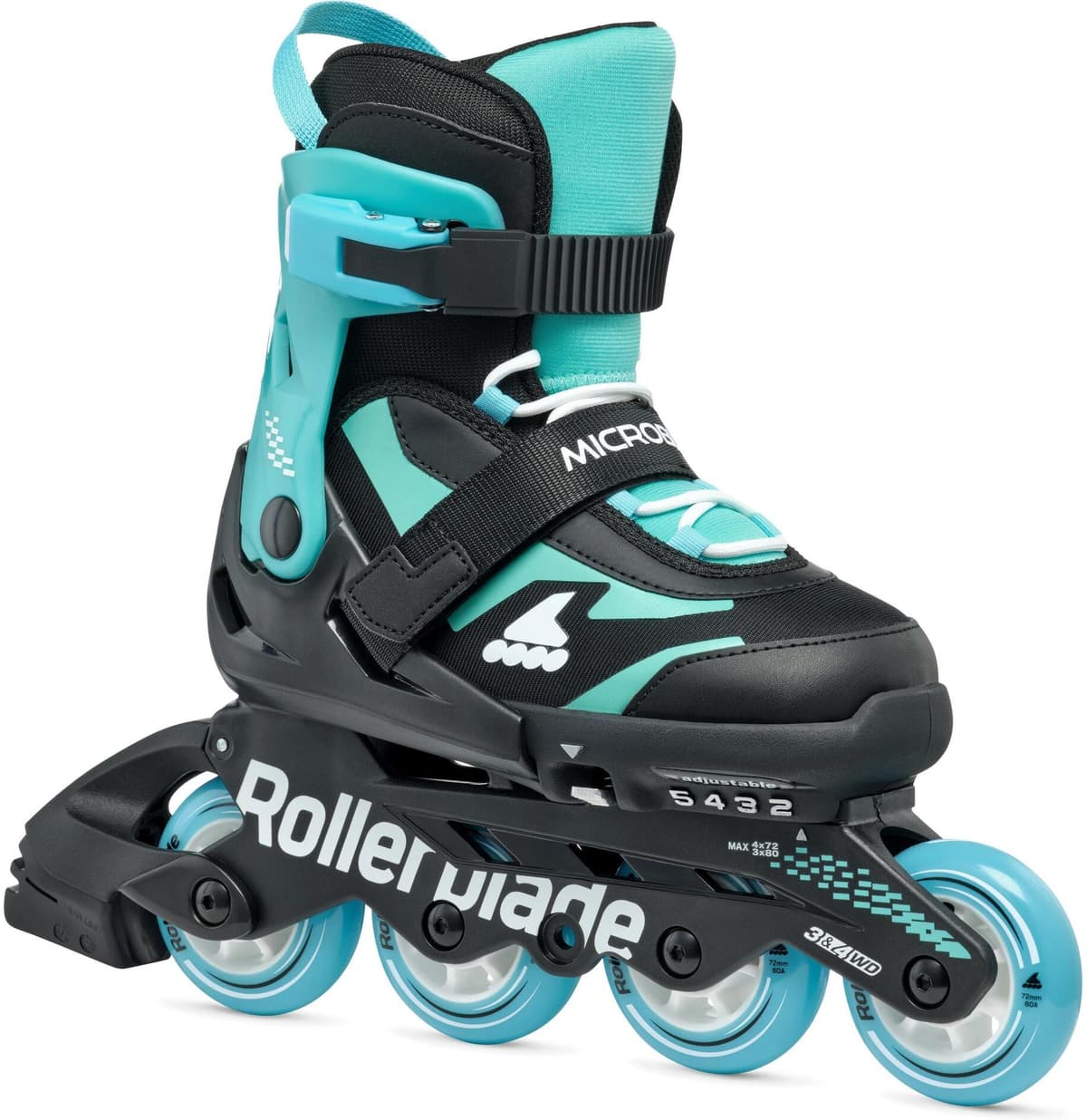 Inlineskates ROLLERBLADE "Microblade 28-32", blau (hellblau, schwarz), Inlineskates_Rollschuhe, Kinder, (bis ), Inlineskates hellblau, schwarz (bis )