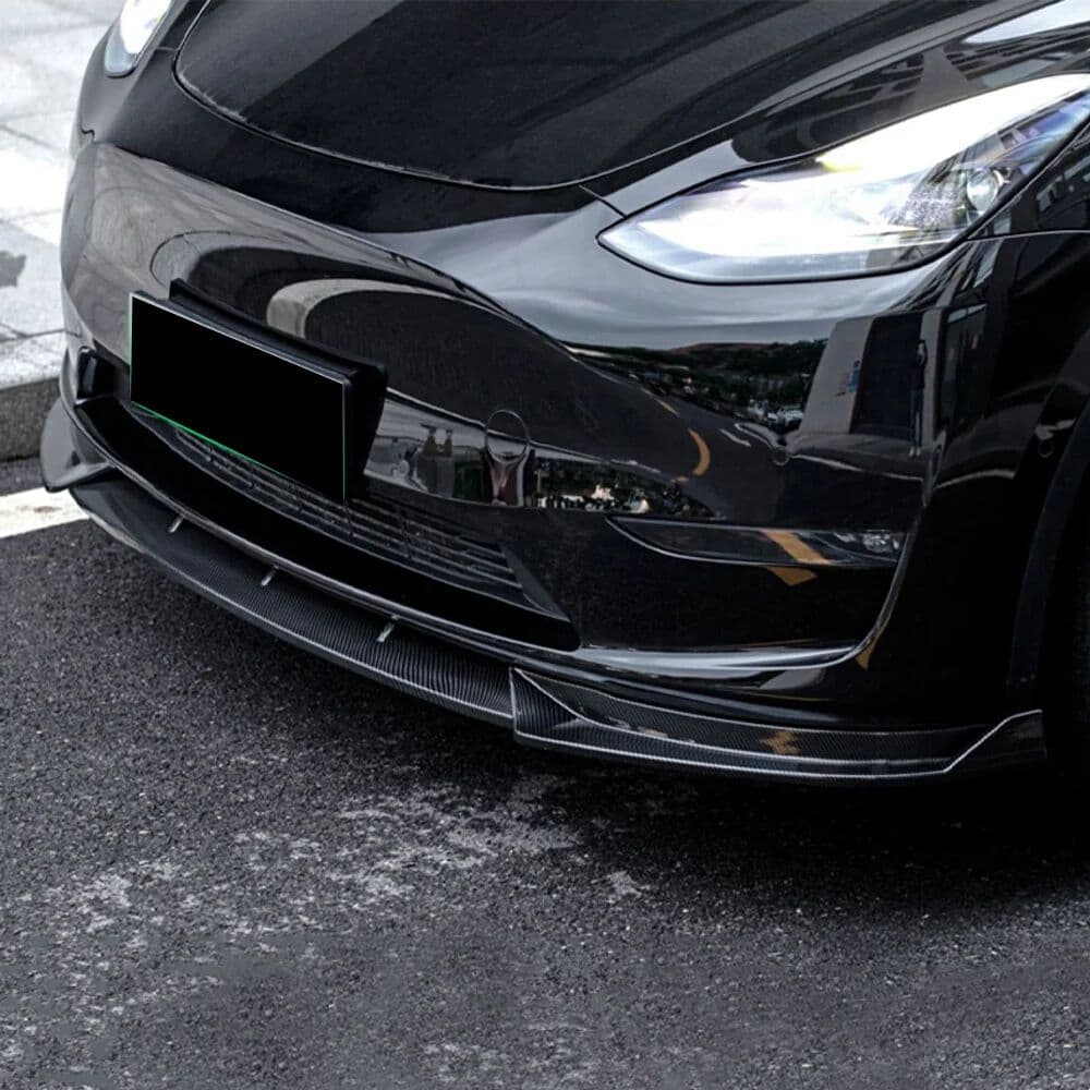 NONE For Tesla Model Y 2019 2020 2021 2022 2023 2024 Front Bumper Lip Spoiler Splitter Diffuser Bodykit Tuning
