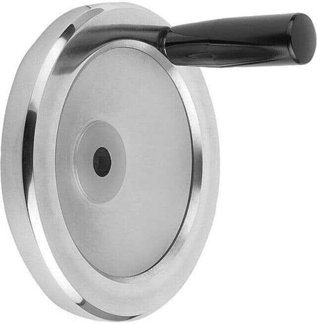 KIPP Volant à disque D1=250 Alésage D2=24H7 Aluminium Poignée en duroplastique (K0161.4250X24)
