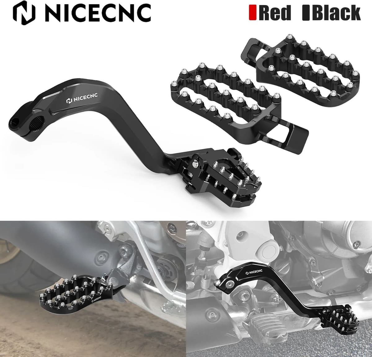 NICECNC For 2020-2026 Honda CRF1100L Africa Twin/Adventure ports Adjustable Rear Brake Pedal Lever Foot Pegs Footrests CRF 1100L CRF1100