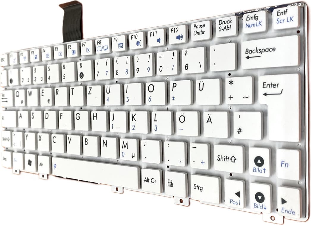 T-ProTek Wit toetsenbord zonder frame voor Asus Eee PC 1025C-3A 1025C-3B