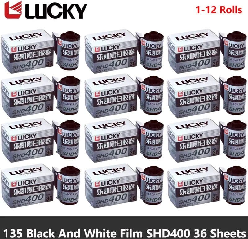 NONE 1/3/5/10 Rolls CHINA LUCKY 135 Black And White Film SHD400 36 Sheets With DX Code ISO 400 Exposure（Expiration Date: 2027）