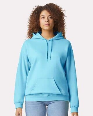 Gildan SF500 Softstyle Midweight Hooded Sweatshirt in Sky size 2XL   Ringspun Cotton