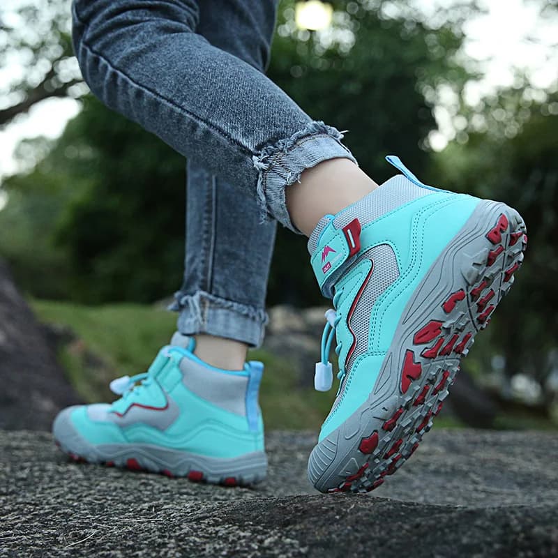jlmoito Kinder High-Top Wanderschuhe Wasserdichte Trekking Turnschuhe Jungen Mädchen Bergsteigen Stiefel Anti-Kollision Rutschfeste Sportschuh