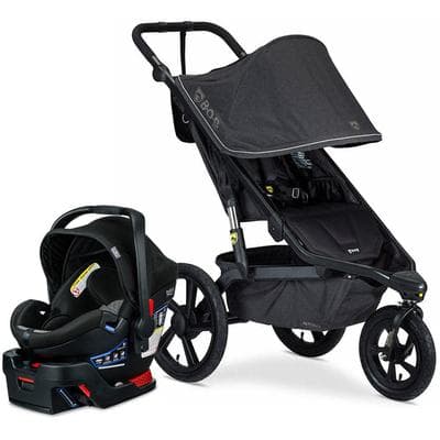 BOB Alterrain Jogging Stroller + Britax B-Safe Ultra Gen1 Infant Car Seat Travel System Bundle - Mel