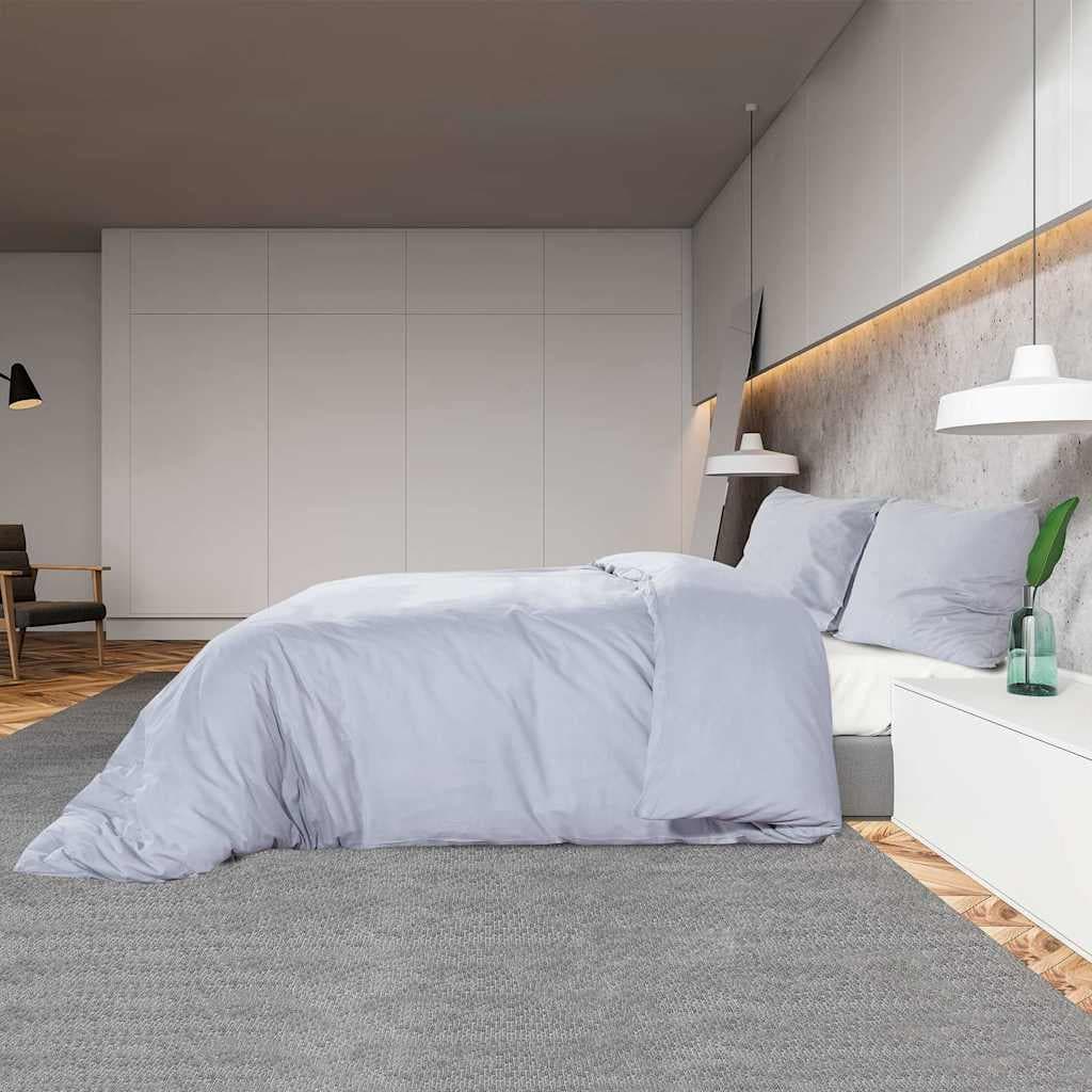 vidaXL Ensemble de housse de couette Gris 200x200 cm Coton