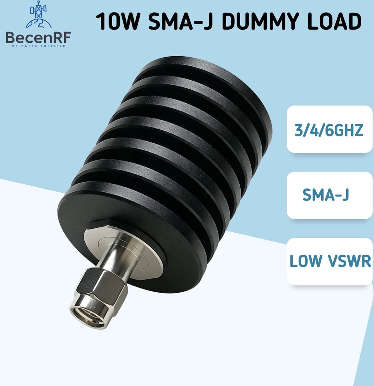 NONE 10W SMA Male Coaxial Termination Load 10 Watt SMA-J Type RF Dummy Load 3GHz 6Ghz 50ohm Connectors