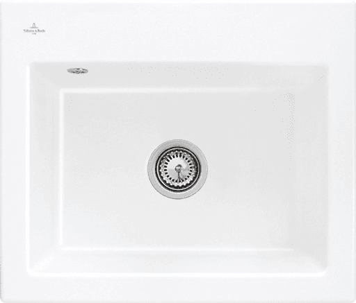 Villeroy und Boch Villeroy & Boch Subway 60 S Einbauspüle 330902KG mit Ablaufgarnitur und Exzenterbetätigung, 600 x 510 mm, Snow White