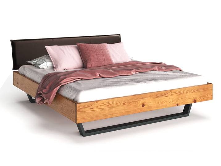 CURBY Kufenbett mit Polsterkopfteil, Material Massivholz