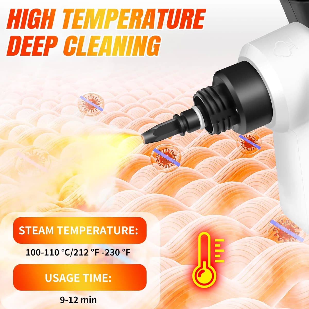 DayPlus 10 IN 1 Steam Cleaner, Portable Steam Cleaners for Multi-Surface Stain Removal for Car, Sofa, Floor, Bathroom, Window