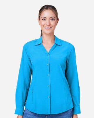 CORE365 CE510LW Athletic Women's Ultra UVP Marina Shirt in Electric Blue size 2XL   Polyester/Spandex Blend