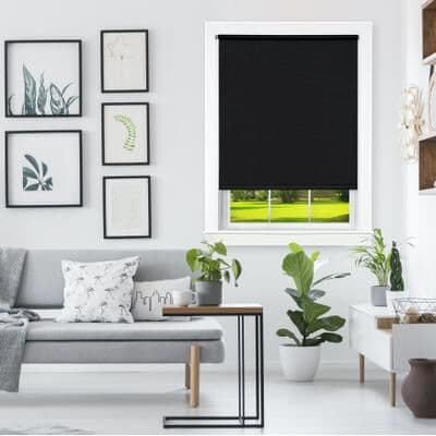 "Wide Width Cords Free Tear Down Light Filtering Window Shade by Achim Home Décor in Black (Size 55"" W 72"" L)"