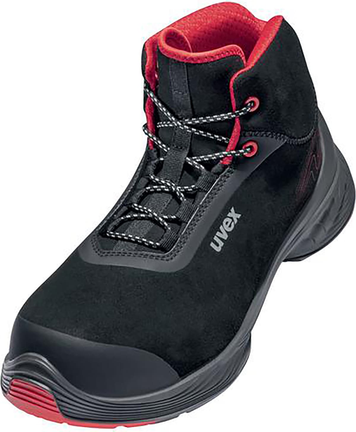 Uvex 1 G2 Veiligheidsschoenen voor volwassenen, Unisex, Zwart/Rood, ESD, S3, SRC