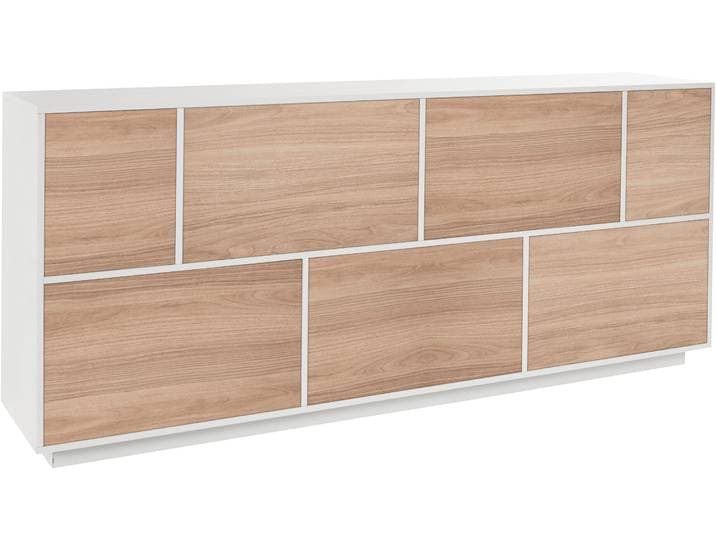 Sideboard, 200x86 cm, FSC®-Zertifizierter Holzwerkstoff, WeißHG/Nuß-Car, 7 Türen, Modern, Inosign