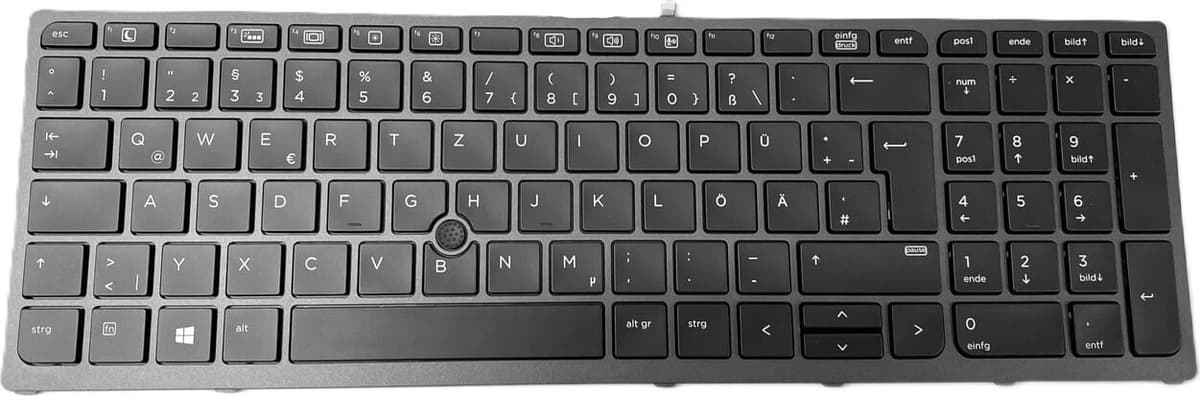 T-ProTek Toetsenbord met LED-verlichting voor HP ZBook 15 G3 (Y3Z09ES) compatibel met Trackpoint