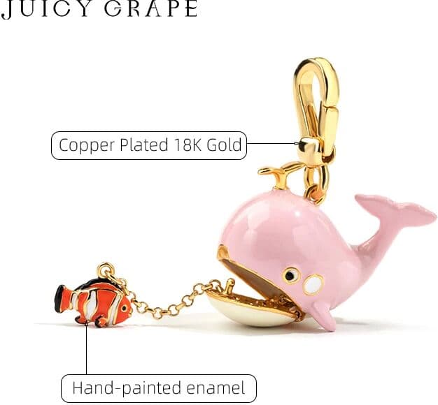 JUICY GRAPE Cute Whale Pendant Necklace For Men and Women Simple Fish Necklaces Sweater Chain Accessories Jewelry Christmas Gift