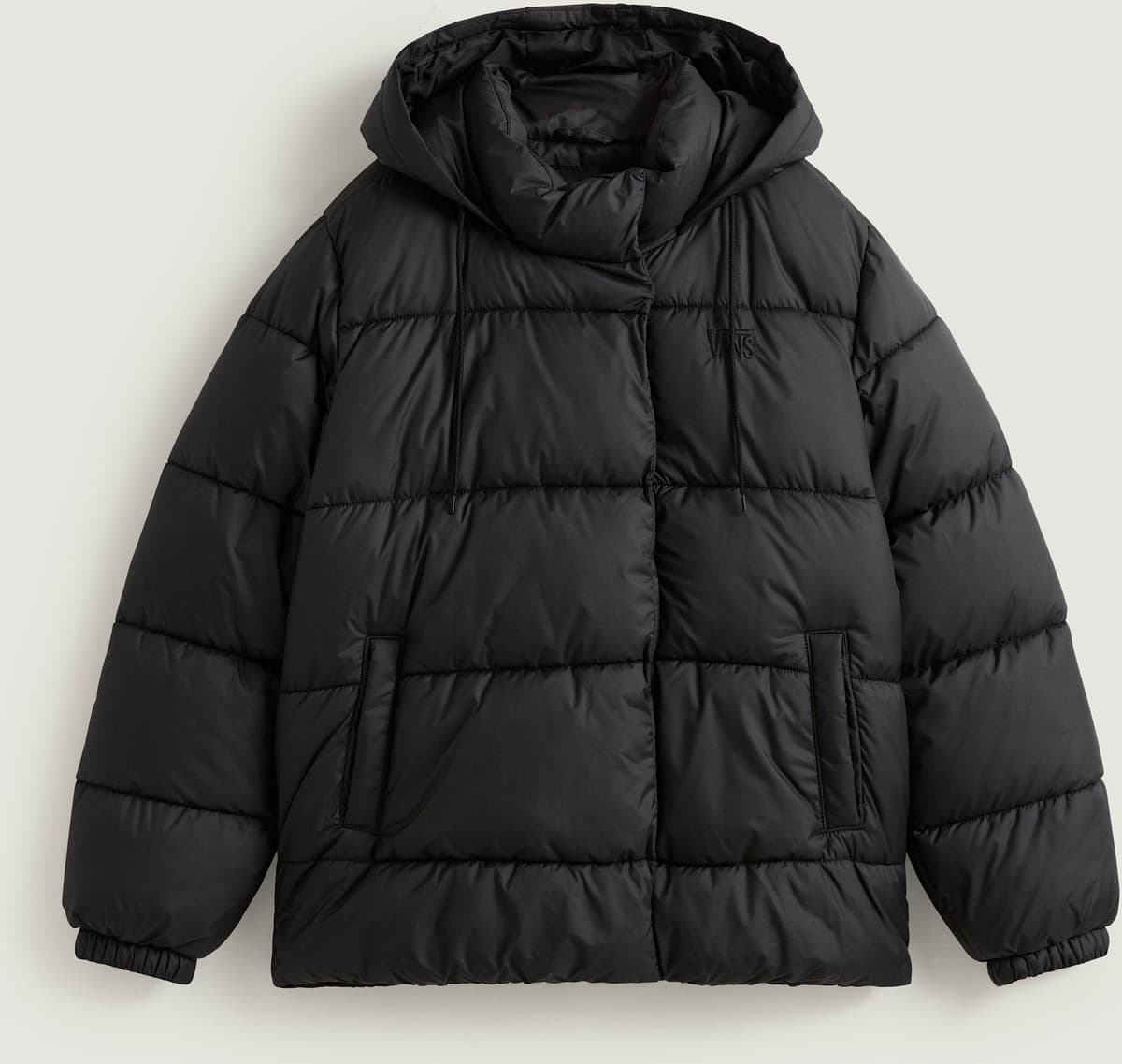 Steppjacke VANS "HILLGATE REGULAR LENGTH PUFFER", Damen, Gr. XXL, schwarz, Obermaterial: 100% Polyester, Jacken Steppjacke, mit sportlichem Stil, für Alltag, Sport und Outdoor, aus Polyester schwarz XXL