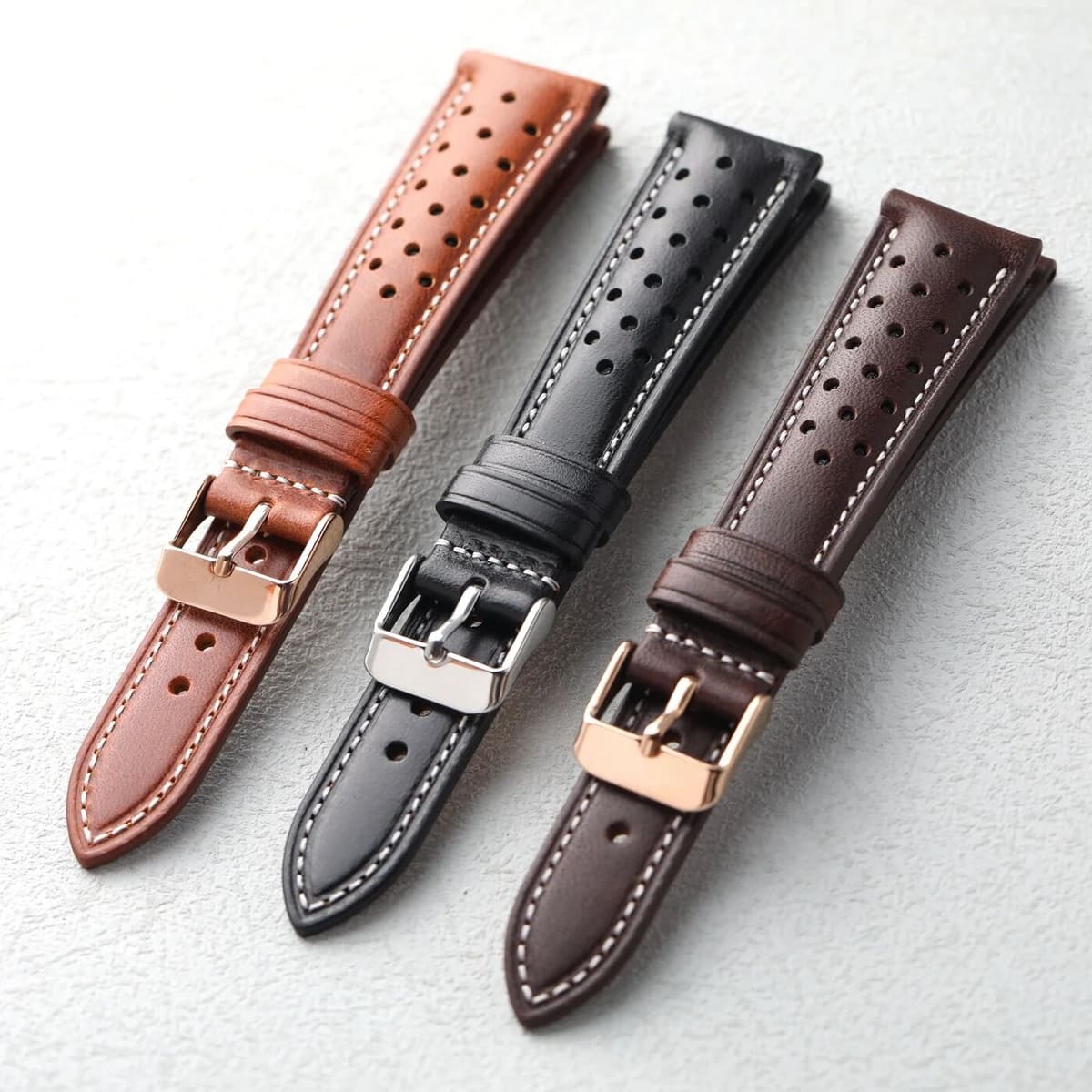 Raystray Handmade genuine leather strap, 18 19 20 22MM top layer cowhide, soft, suitable for luxury vintage watchband
